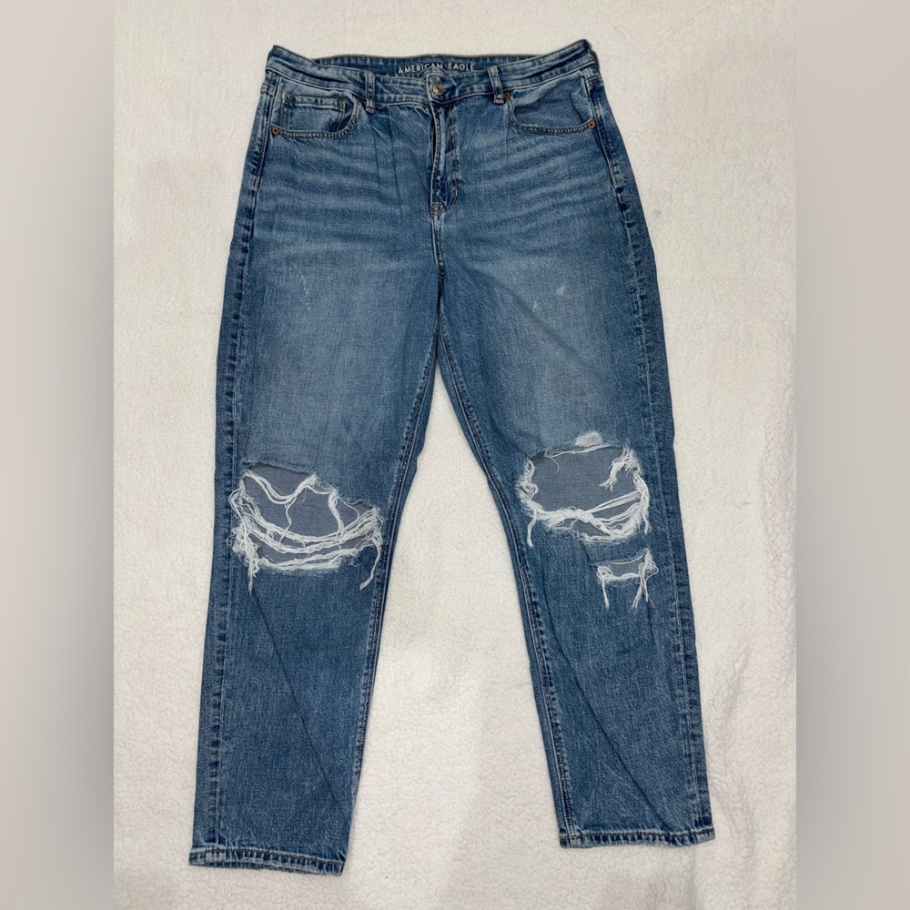 American Eagle Outfitters Blue Distressed Boyfriend Jeans
